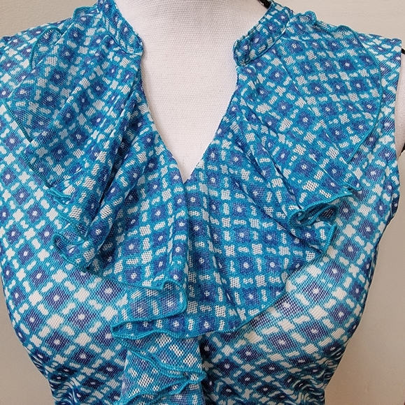 EUC Chaps Ruffled Sleeveless Shirts - Picture 2 of 3